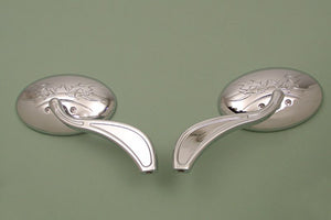Oval Mirror Set Chrome 1965 / UP All models for left and right side application