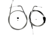Load image into Gallery viewer, 46 Stainless Steel Throttle and Idle Cable Set 1998 / 2001 FLT 1996 / 2001 FLHTCUI 1996 / 1996 FLTCUI