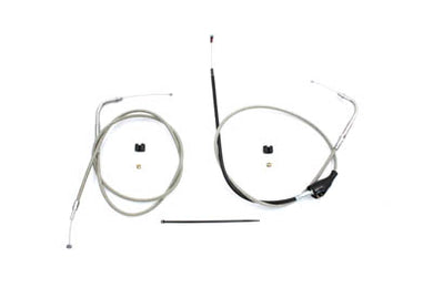 43 Stainless Steel Throttle and Idle Cable Set Clear Coat 2002 / 2007 FLHRCI with cruise control2002 / 2007 FLHRI with cruise control2002 / 2007 FLH with cruise control