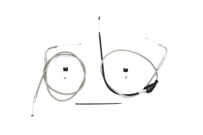 43 Stainless Steel Throttle and Idle Cable Set Clear Coat 2002 / 2007 FLHRCI with cruise control2002 / 2007 FLHRI with cruise control2002 / 2007 FLH with cruise control
