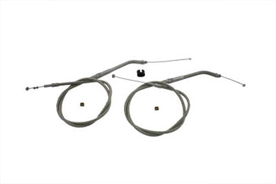 33.66 Stainless Steel Throttle and Idle Cable Set 1999 / UP XL 883, 883C, 1200S and 1200C