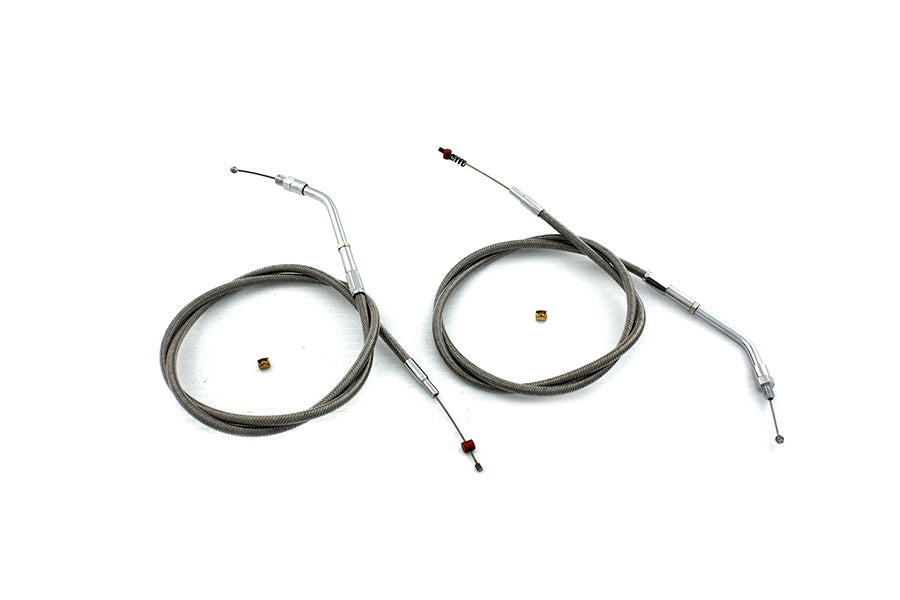 Stainless Steel Throttle and Idle Cable Set 1981 / 1984 FX 1981 / 1984 FL 1984 / 1989 FXST 1986 / 1989 FLST