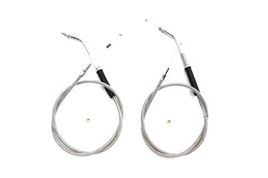 Stainless Steel Throttle and Idle Cable Set with 38 Casing 1981 / 1984 FX 1986 / 1989 FLST 1981 / 1984 FL 1984 / 1989 FXST 1981 / 1989 XL