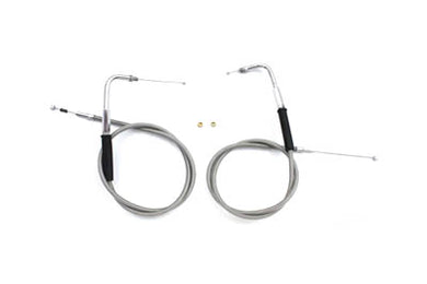 34 Stainless Steel Throttle and Idle Cable Set 1990 / 1994 FXR 1990 / 1995 FXRS 1990 / 1995 FXST 1990 / 1995 FXSTC 1990 / 1995 FLSTC 1980 / 1995 FXD