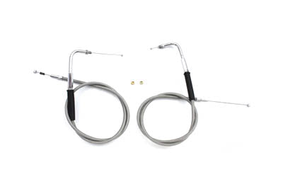 34 Stainless Steel Throttle and Idle Cable Set 1990 / 1994 FXR 1990 / 1995 FXRS 1990 / 1995 FXST 1990 / 1995 FXSTC 1990 / 1995 FLSTC 1980 / 1995 FXD