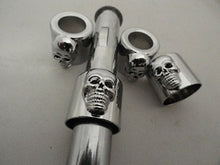Load image into Gallery viewer, Pushrod Cover Cup Set Skull Chrome 1936 / 1940 EL 1941 / 1984 FL 1971 / 1984 FX 1984 / UP FXST 1982 / 1984 FXR 1985 / 1994 FXR 1991 / 2017 FXD 1986 / UP FLST 1979 / 1984 FLT 1985 / UP FLT 1957 / 1989 XL