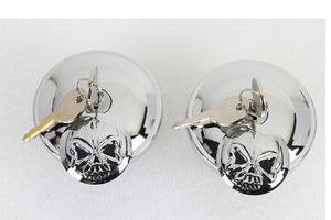 Keyed Gas Cap Set Vented and Non-Vented Chrome 1996 / UP FXST