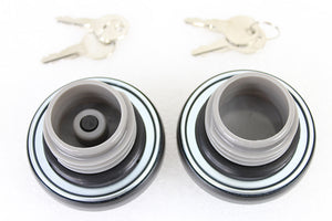 Keyed Gas Cap Set Vented and Non-Vented Black 1996 / UP FXST