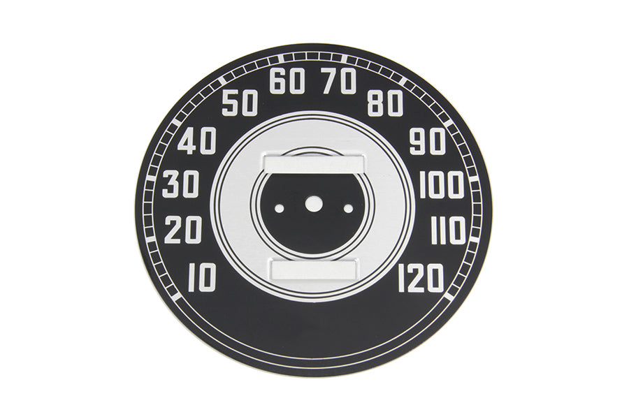 Black Tin Speedometer Face 0 /  Custom application for Aftermarket Speedometers