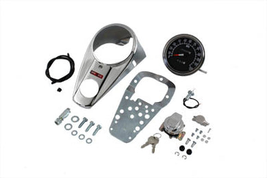 Chrome Two Light Dash Panel Kit with 1:1 Ratio Speedometer 1984 / 1995 FXST 1968 / 1984 FL