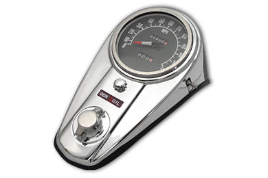 Chrome Two Light Dash Panel Kit with 2:1 Ratio Speedometer 1948 / 1967 FL 1980 / 1983 FXWG 1991 / 1995 FXD