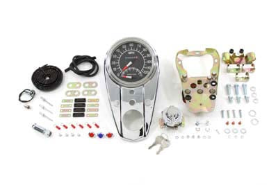 Chrome Three Light Dash Panel Kit with 2:1 Ratio Speedometer 1948 / 1967 FL 1980 / 1983 FX