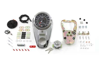 Chrome Two Light Dash Panel Kit with 1:1 Ratio Speedometer 1968 / 1984 FLH 1983 / 1986 FX 1984 / 1995 FXST 1986 / 1995 FLST