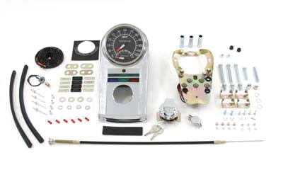 Chrome Dash Panel Kit with 2:1 Ratio Speedometer 1948 / 1967 FL