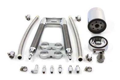 Dual Tube Vertical Style Oil Cooler Kit 1986 / 1999 FXST 1986 / 1999 FLST