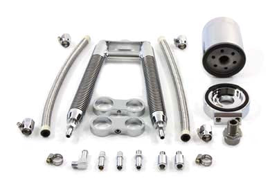 Dual Tube Vertical Style Oil Cooler Kit 1986 / 1999 FXST 1986 / 1999 FLST