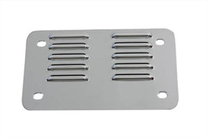 License Plate Backing Plate Louvered Style Chrome 0 /  Custom application to fit 4-1/4" x 7" license plate"