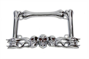 License Plate Frame Skull Style Chrome 0 /  Custom application to fit 4 x 7" plates."