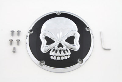 Skull Design 5 Hole Derby Cover Chrome 1999 / 2018 FXST 1999 / 2018 FLST 1999 / 2015 FLT 1999 / 2017 FXD