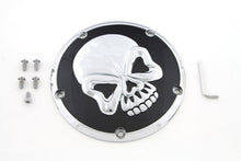 Load image into Gallery viewer, Skull Design 5 Hole Derby Cover Chrome 1999 / 2018 FXST 1999 / 2018 FLST 1999 / 2015 FLT 1999 / 2017 FXD