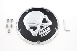 Skull Design 5 Hole Derby Cover Chrome 1999 / 2018 FXST 1999 / 2018 FLST 1999 / 2015 FLT 1999 / 2017 FXD