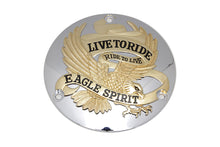 Load image into Gallery viewer, Eagle Spirit Derby Cover Gold Inlay 1970 / 1984 FL 1971 / 1984 FX 1984 / 1998 FXST 1986 / 1998 FLST 1979 / 1998 FLT 1979 / 1998 FLT 1991 / 1998 FXD 1985 / 1994 FXR