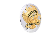 Load image into Gallery viewer, Eagle Spirit Derby Cover Gold Inlay 1970 / 1984 FL 1971 / 1984 FX 1984 / 1998 FXST 1986 / 1998 FLST 1979 / 1998 FLT 1979 / 1998 FLT 1991 / 1998 FXD 1985 / 1994 FXR