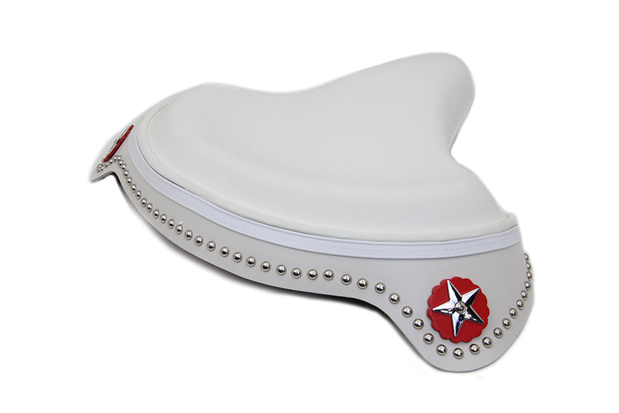 White Leather Solo Seat with Skirt 1936 / 1940 EL 1941 / 1984 FL 1929 / 1952 WL 1930 / 1936 VL 1937 / 1948 UL 1937 / 1972 G