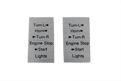 Handlebar Control Box Decal Set Silver and Black 1972 / 1981 FL 1972 / 1981 FX 1972 / 1981 XL