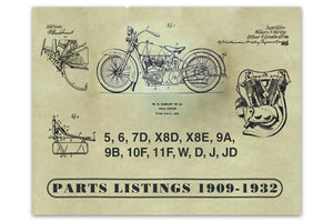 Parts Book for 1909-1932 V-Twins 1909 / 1932  V-Twins