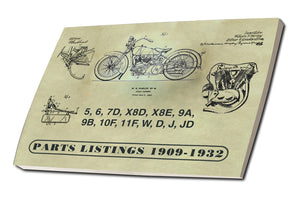 Parts Book for 1909-1932 V-Twins 1909 / 1932  V-Twins