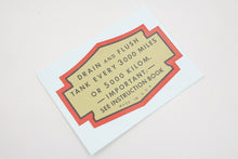 Load image into Gallery viewer, Oil Tank Decal 1936 / 1948 UL 1936 / 1947 EL