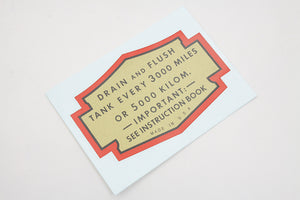 Oil Tank Decal 1936 / 1948 UL 1936 / 1947 EL