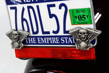 Load image into Gallery viewer, Skull on Panhead Engine License Plate Topper Set 0 /  All models