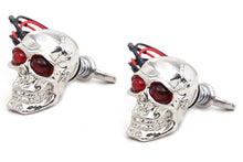 Load image into Gallery viewer, Silver Skull License Plate Bolt Set with LED 0 /  Custom application