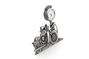 V-Twin Pewter Motorcycle Clock 4-1/2" Tall 0 /  All models