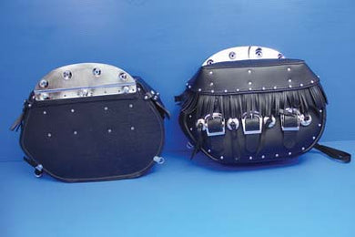 Black Leather Saddlebag Set 1936 / 1940 EL 1941 / 1957 FL