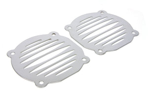 Chrome Milled Slots Speaker Grill Set 1996 / 2013 FLT with Bat Wing Style Fairings