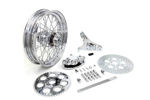 16" x 3.00 Rear Wheel Kit with Caliper Chrome 1973 / 1985 FX 1973 / 1985 FL