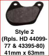 Brake Pads Organic FLT Front 80 / 83 Sportster Rear 79 / 81 Replaces HD 43395-80 & HD 44099-77