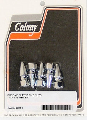 Hardware Pike Nut 1 / 4-28 SAE Chrome Plated Pack Of 5 Colony# 6902-5