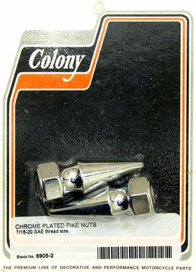 Hardware Pike Nut 7 / 16-20 SAE Chrome Plated Pack Of 2 Colony#6905-2