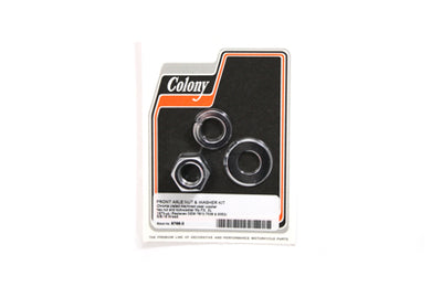 Chrome Front Axle Nut and Washer Kit 1973 / UP XL 1973 / 1984 FX 1982 / 1994 FXR 1982 / 1994 FXR 1991 / 2017 FXD