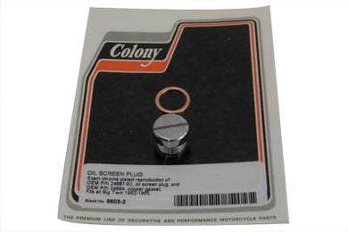 Tappet Oil Screw Plug Chrome Oem Style Big Twin 1952 / 65 Chrome Plated Replaces HD 24987-52 Colony 9603-2