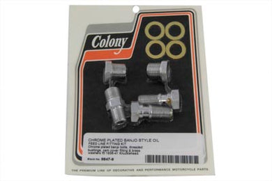 Oil Line Fitting Kit Chrome 1936 / 1940 EL 1941 / 1941 FL